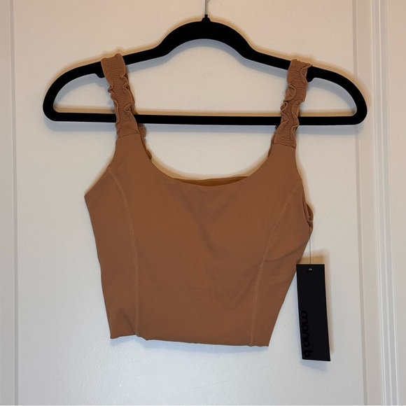 Mono B Tops - 4/$50 Mono B Tan Fitted Crop Tank Top